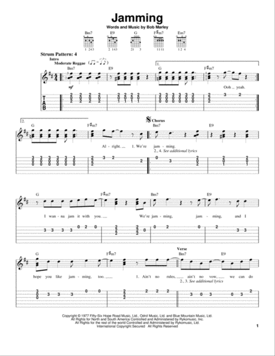 Jamming Jamming Acoustic Guitar scores gallery preview page 1