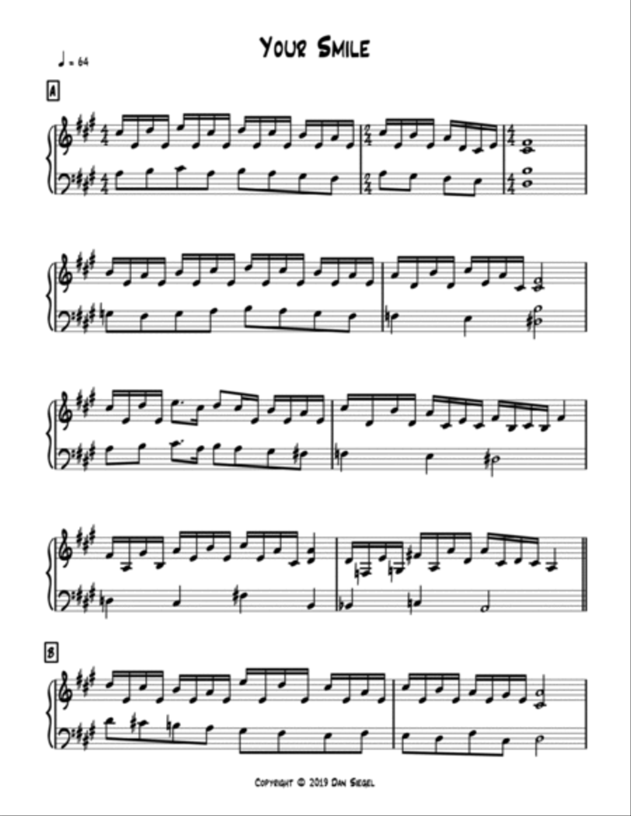 Your Smile Piano Solo scores gallery preview page 2