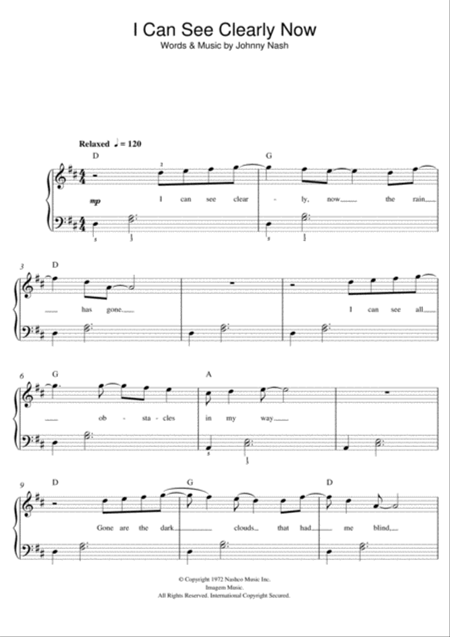 I Can See Clearly Now Piano scores gallery preview page 1