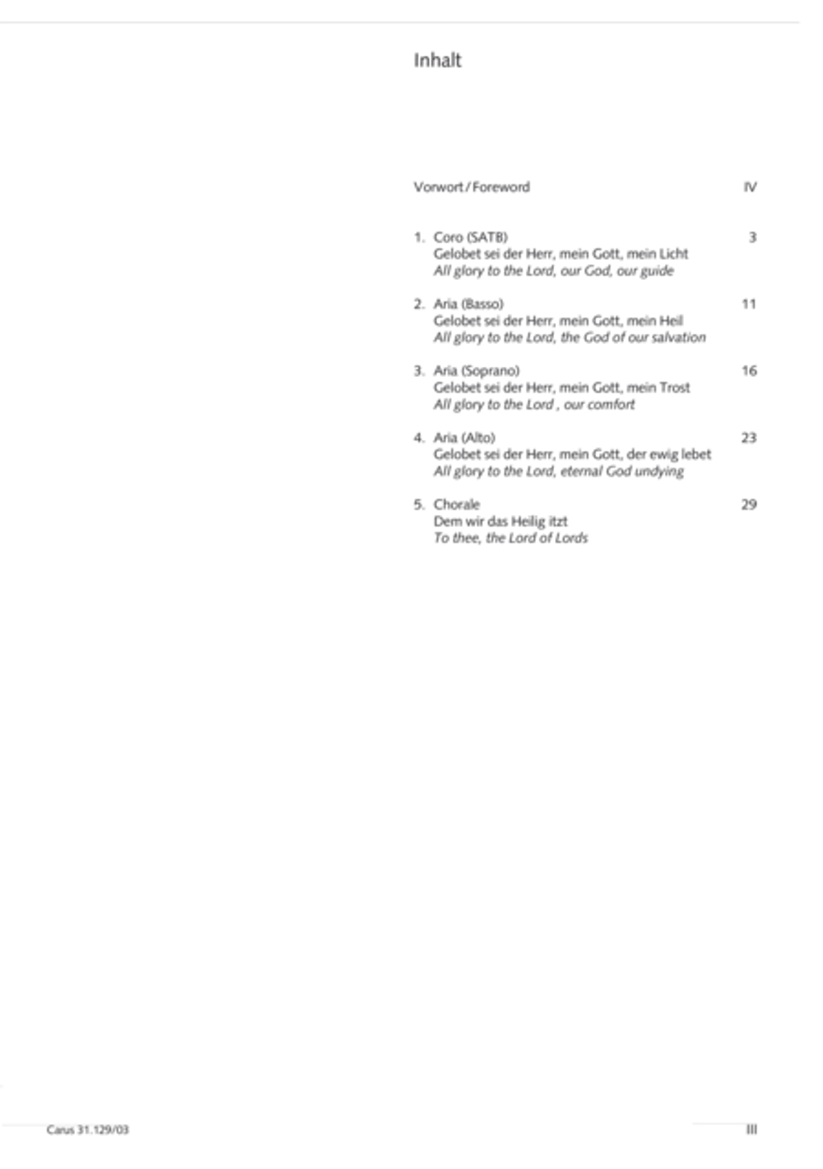 All glory to the Lord, our God (Gelobet sei der Herr, mein Gott) 4-Part scores gallery preview page 3