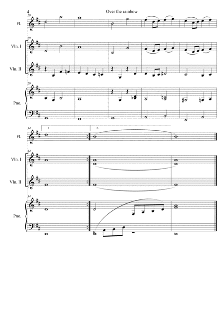 Over The Rainbow (from The Wizard Of Oz) Flute scores gallery preview page 4