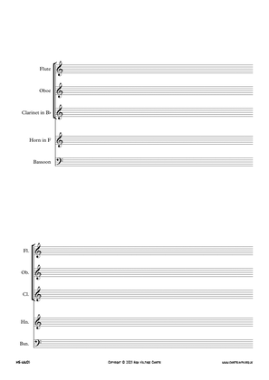 Manuscript Paper - Woodwind Quintet