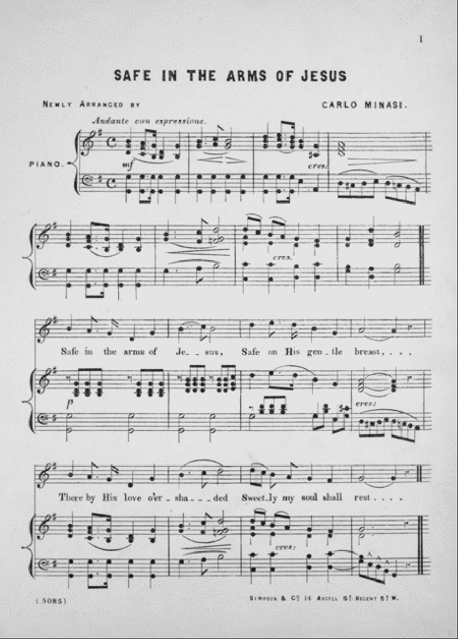 Safe in the Arms of Jesus. Sacred Song Voice scores gallery preview page 2