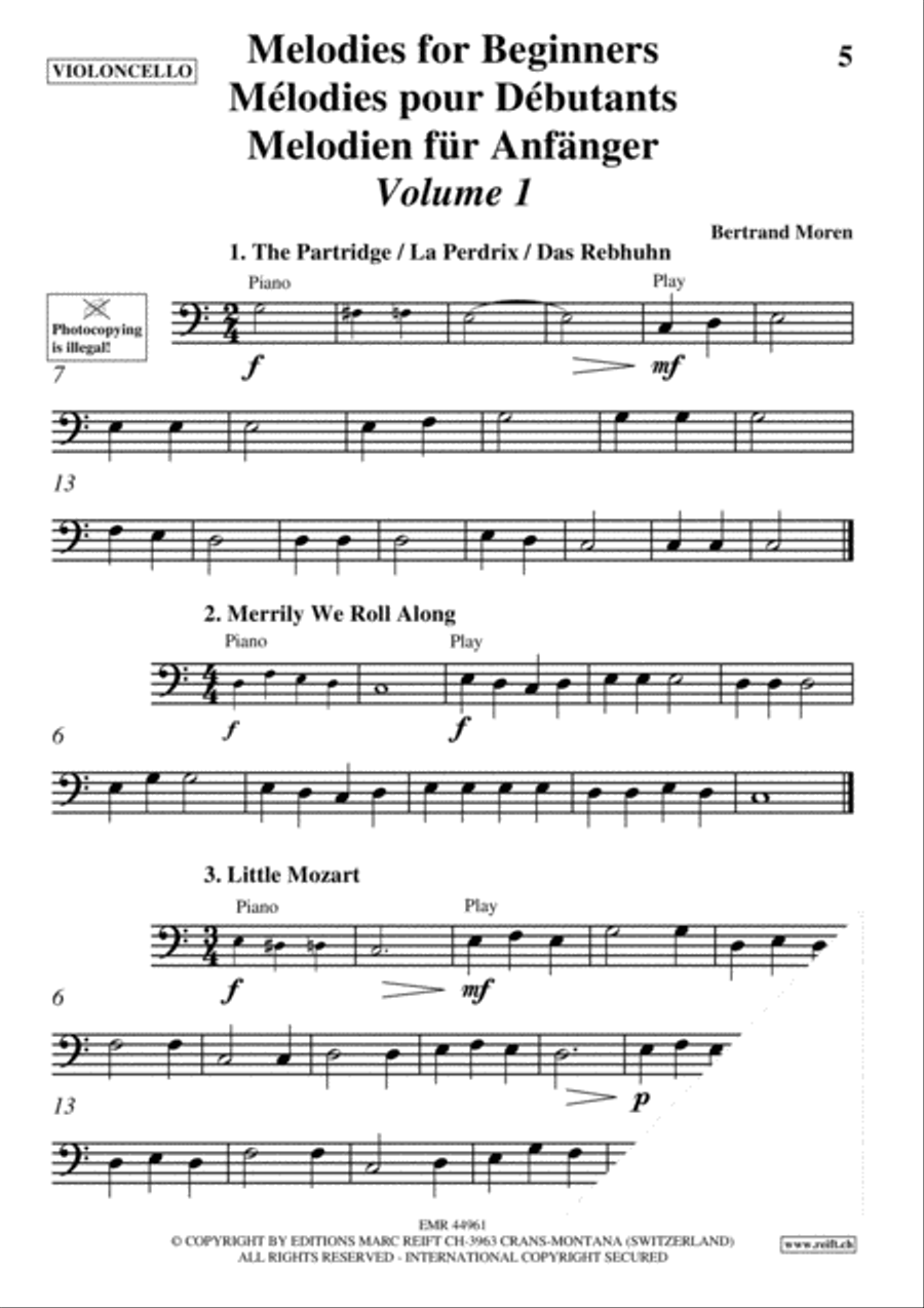 Melodies for Beginners Volumes 1-10 Cello scores gallery preview page 5