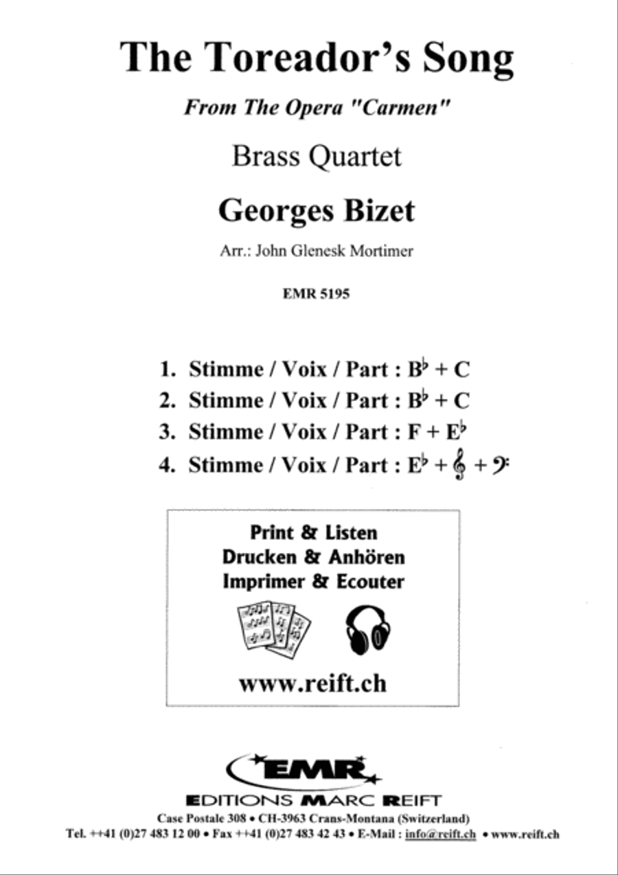 The Toreador's Song The Toreador's Song Brass Quartet scores gallery preview page 2