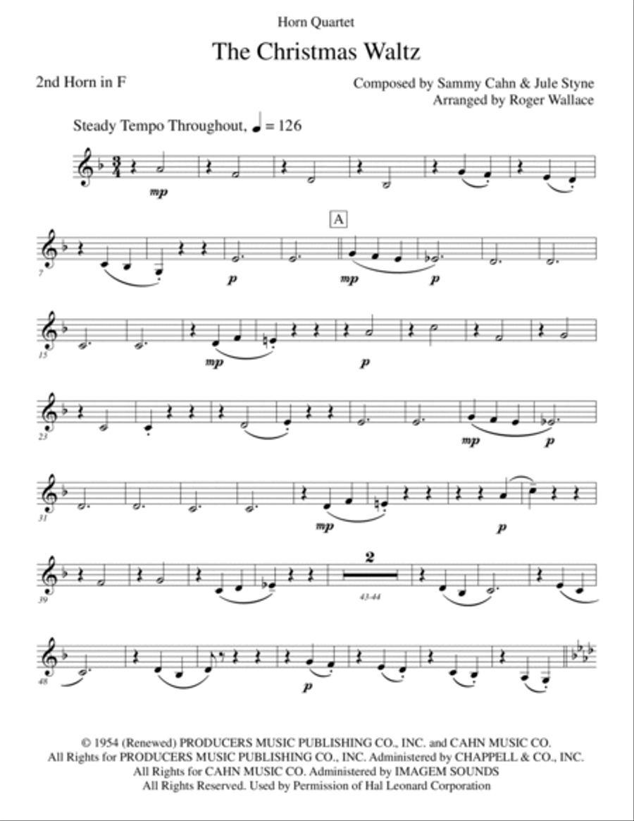 The Christmas Waltz The Christmas Waltz Brass Quartet scores gallery preview page 6