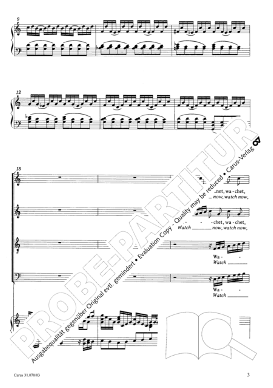 Watch now, praying, praying, watch now (Wachet! betet! betet! wachet!) 4-Part scores gallery preview page 7