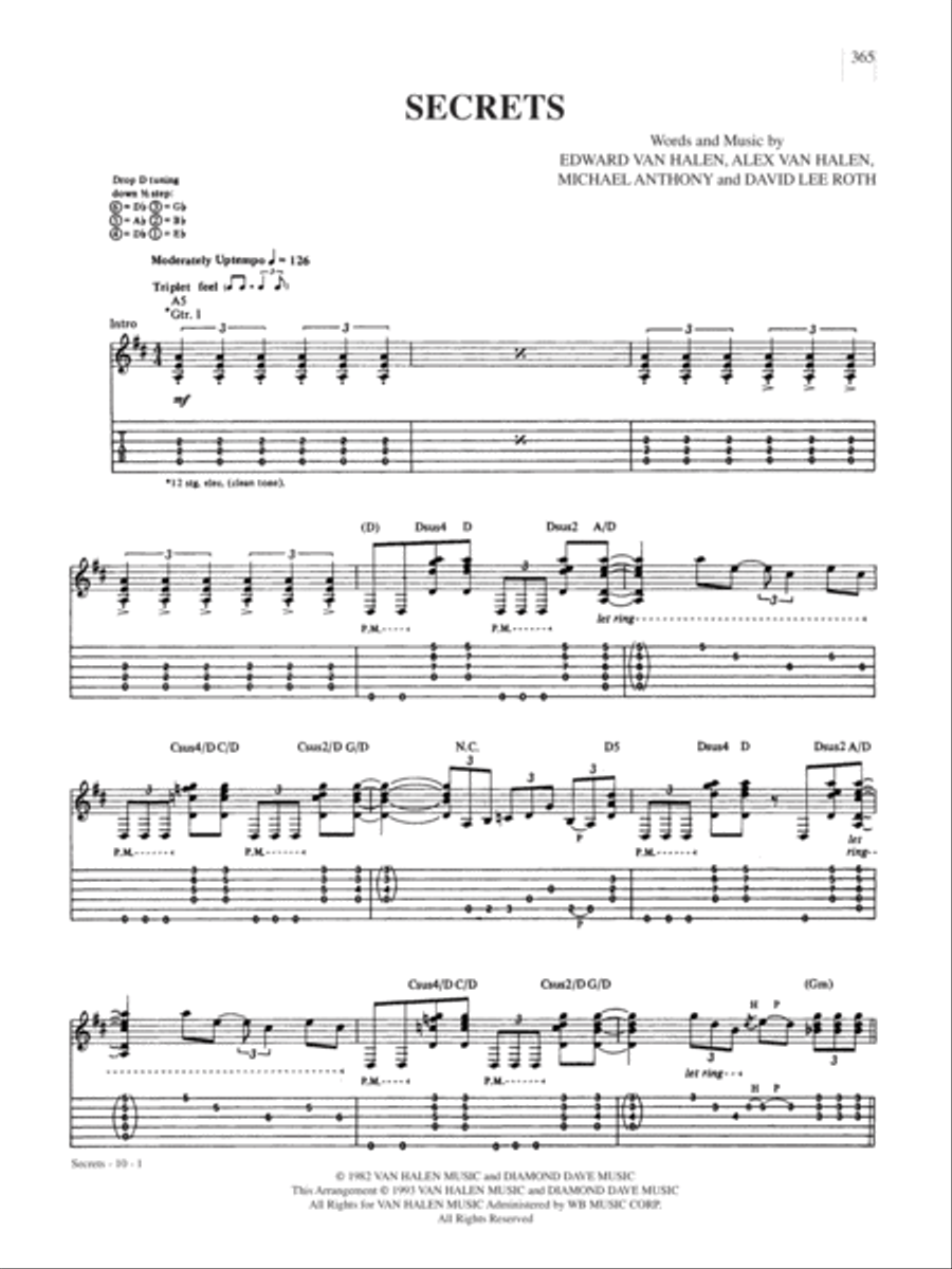 Secrets Guitar Tablature scores gallery preview page 1