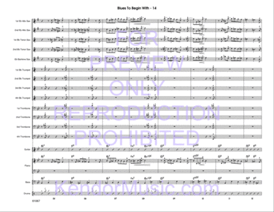 Blues To Begin With (Full Score) Jazz Ensemble scores gallery preview page 15