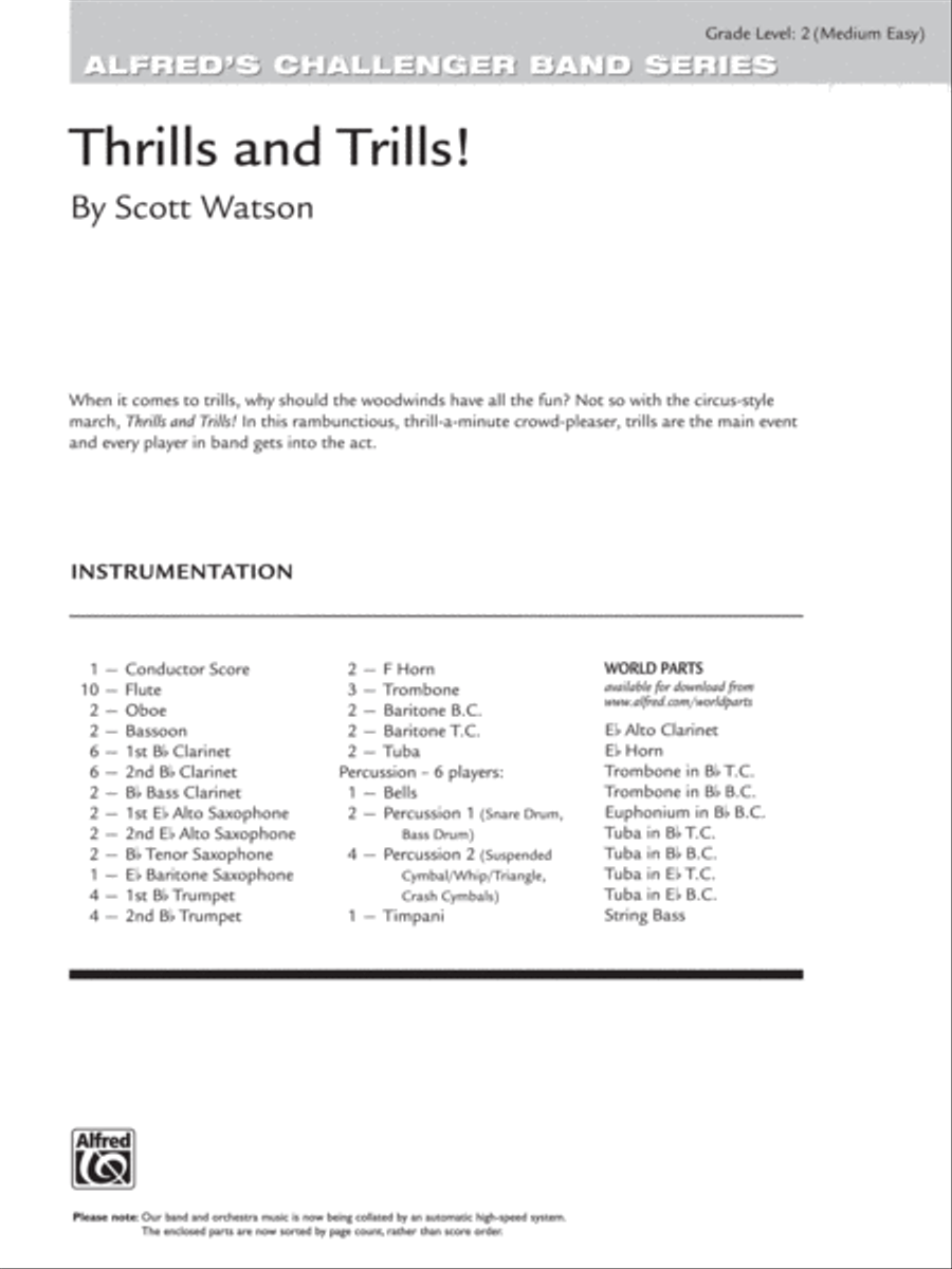 Thrills and Trills!: Score Concert Band scores gallery preview page 1
