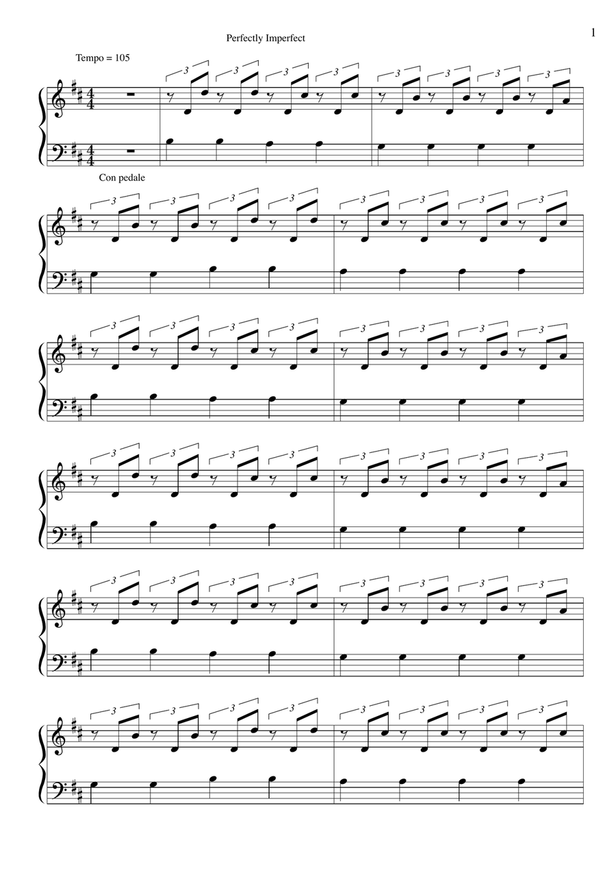 Perfectly Imperfect Piano Solo - Digital Sheet Music