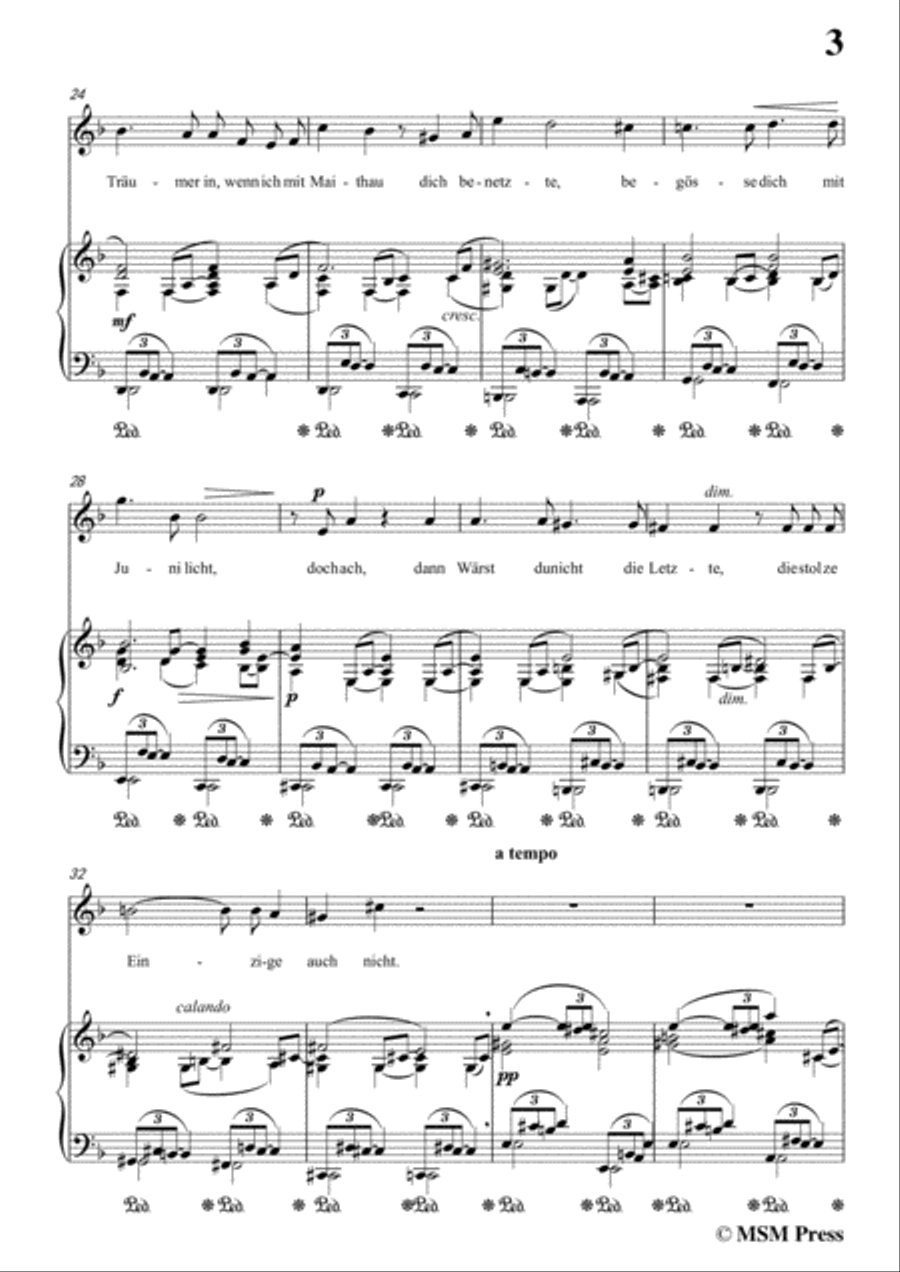 Richard Strauss-Die Georgine in d minor,for Voice and Piano Voice Solo scores gallery preview page 5