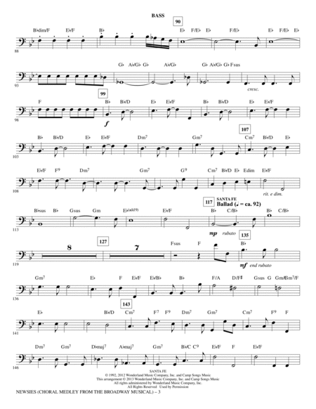 Newsies (Choral Medley) - Bass
