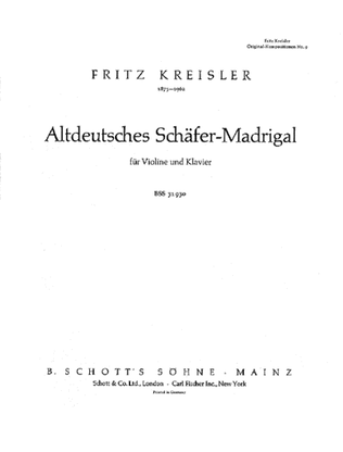 Book cover for Kreisler Oc9 Altdeutsches Vln Pft