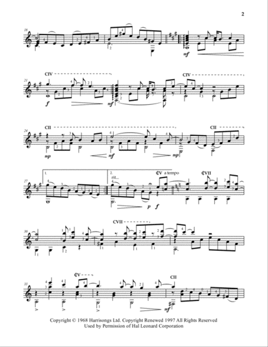 While My Guitar Gently Weeps Guitar Solo scores gallery preview page 2