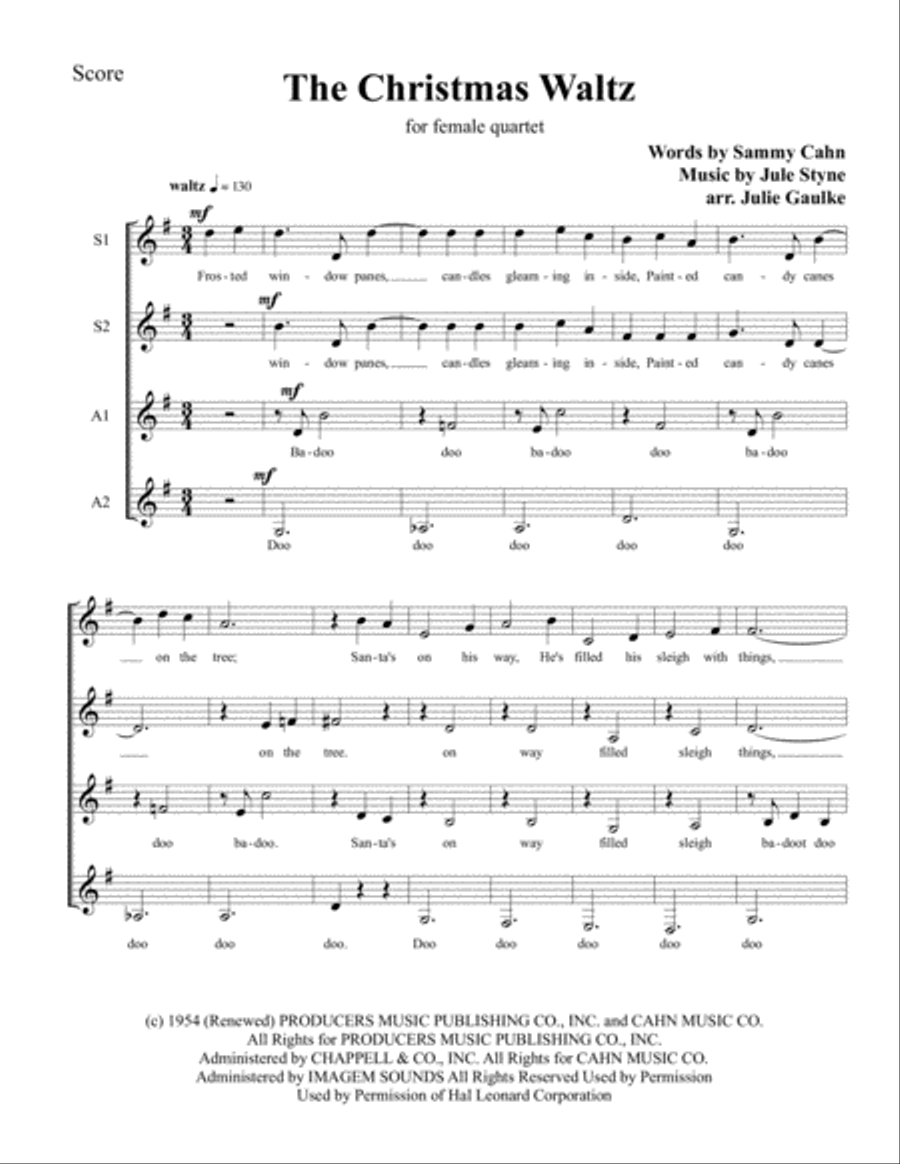 The Christmas Waltz The Christmas Waltz SSAA scores gallery preview page 1