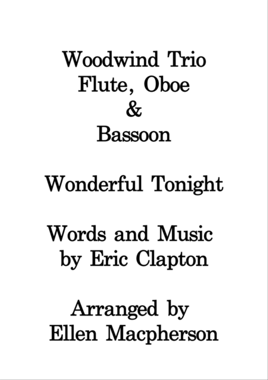 Wonderful Tonight Small Ensemble scores gallery preview page 1