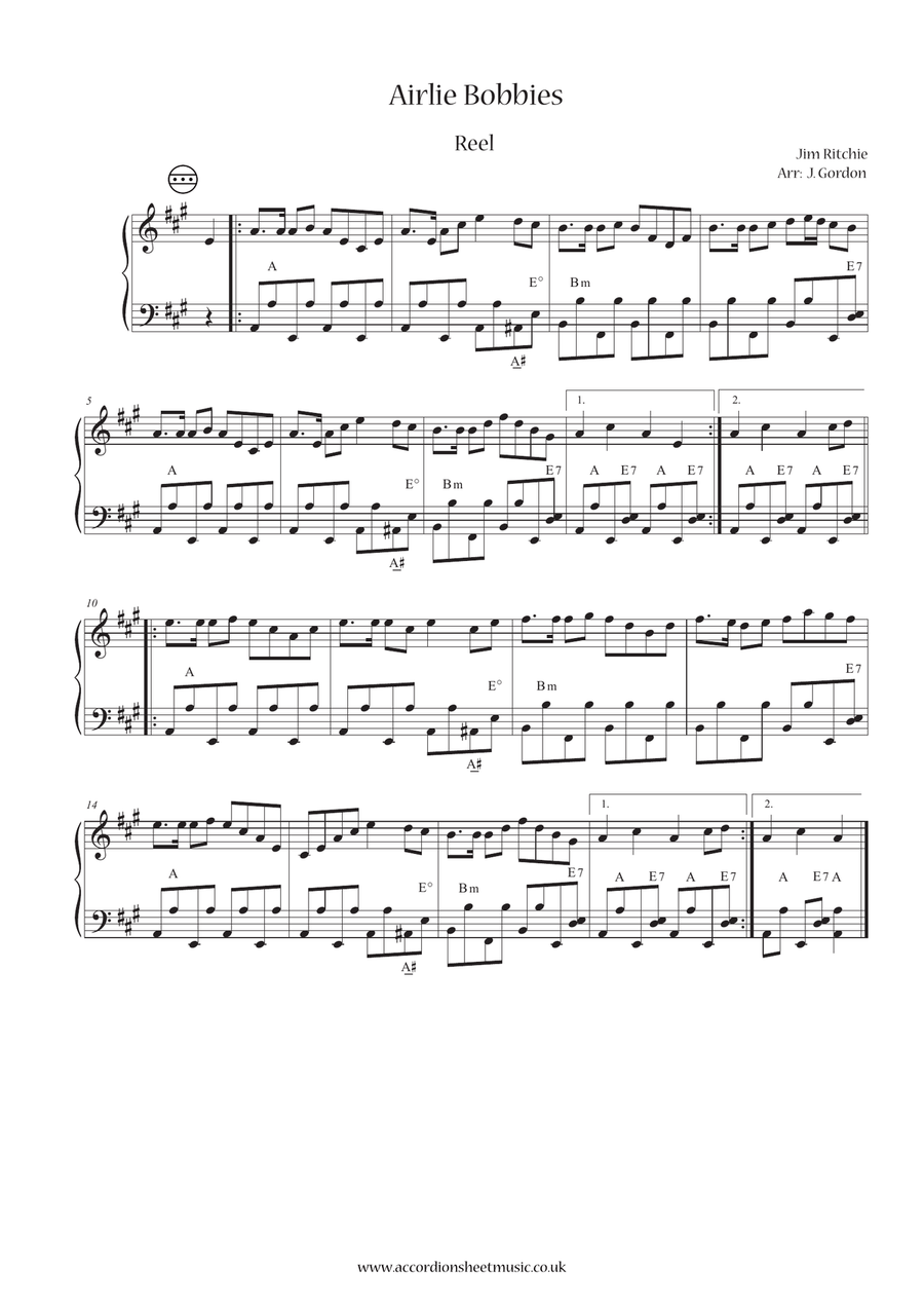 Airlie Bobbies Accordion scores gallery preview page 1
