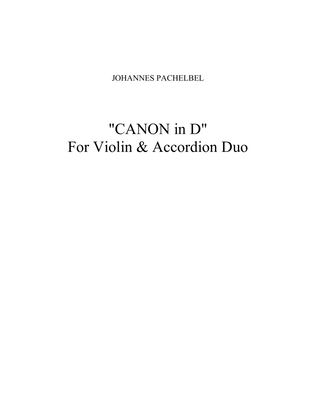 Pachelbel "Canon in D" for Violin & Accordion Duo