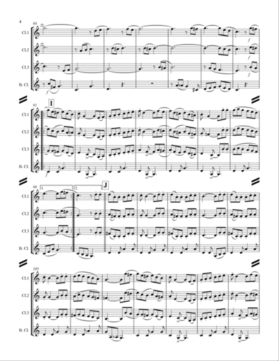 El Jarabe Tapatío - “Mexican Hat Dance” (for Clarinet Quartet) Clarinet Quartet scores gallery preview page 5