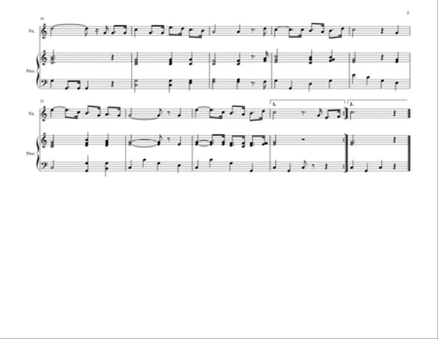 National Anthem Belgium (La Brabanconne) String Duet scores gallery preview page 2