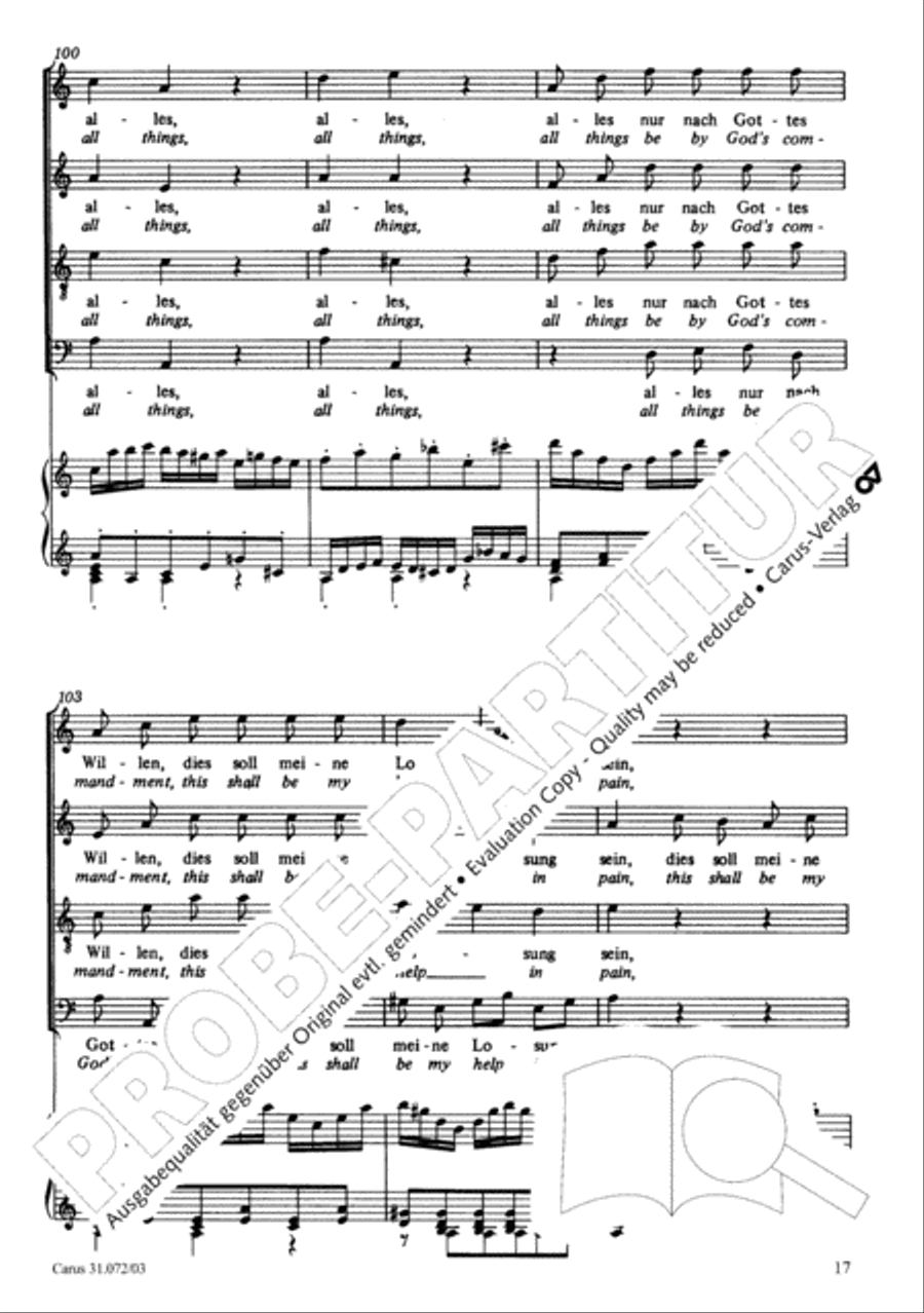 All cantate be by God's commandment (Alles nur nach Gottes Willen) 4-Part scores gallery preview page 18