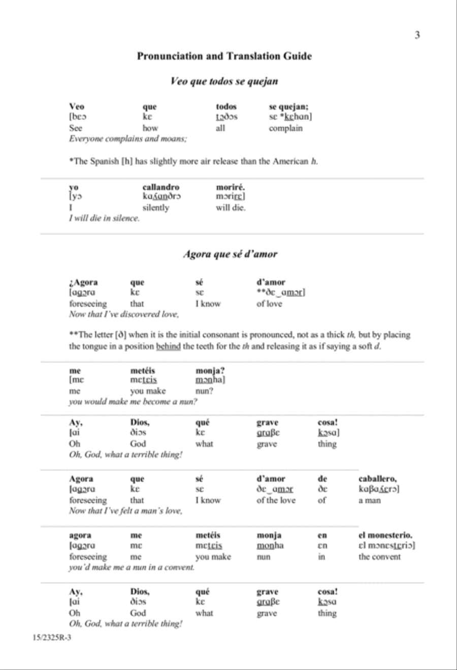Veo que todos/Agora que sé d'amor (Everyone complains/Now I've discovered love) SSAA scores gallery preview page 3