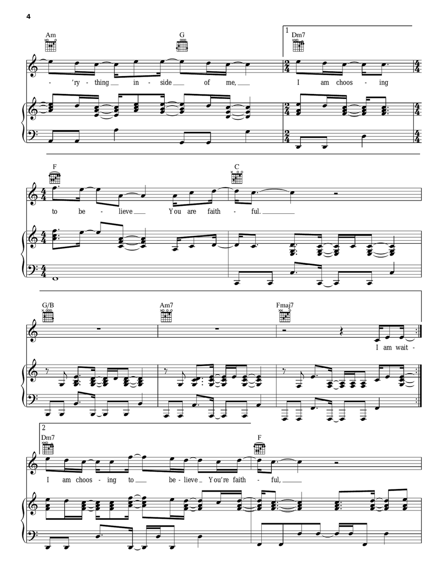Faithful Piano, Vocal, Guitar scores gallery preview page 4