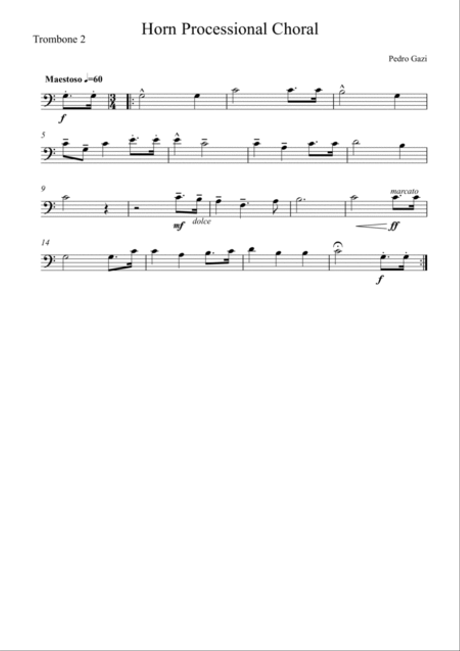 Horn Processional Choral 4-Part scores gallery preview page 3