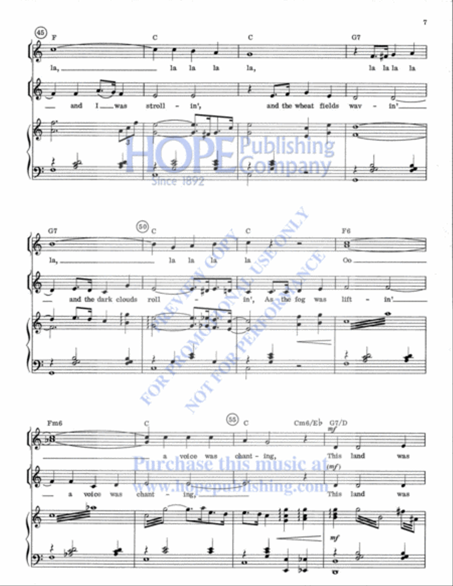 My Country My Country Unison Choir scores gallery preview page 8