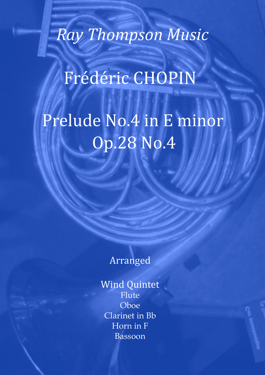 Chopin: Prelude No 4 in E Minor Op.28 No.4 - wind quintet Woodwind Quintet scores gallery preview page 1