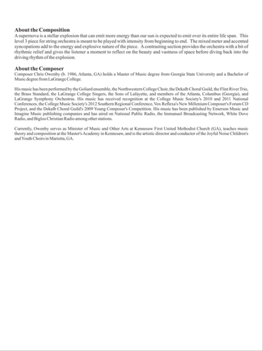 Supernova Supernova String Orchestra scores gallery preview page 2