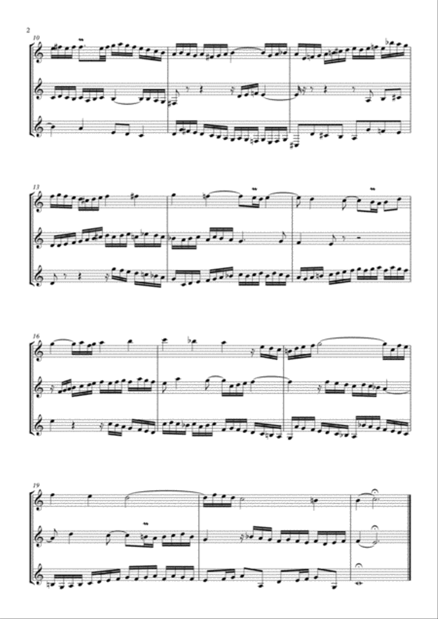 Sinfonia in C arranged for Clarinet Trio Clarinet Trio scores gallery preview page 2