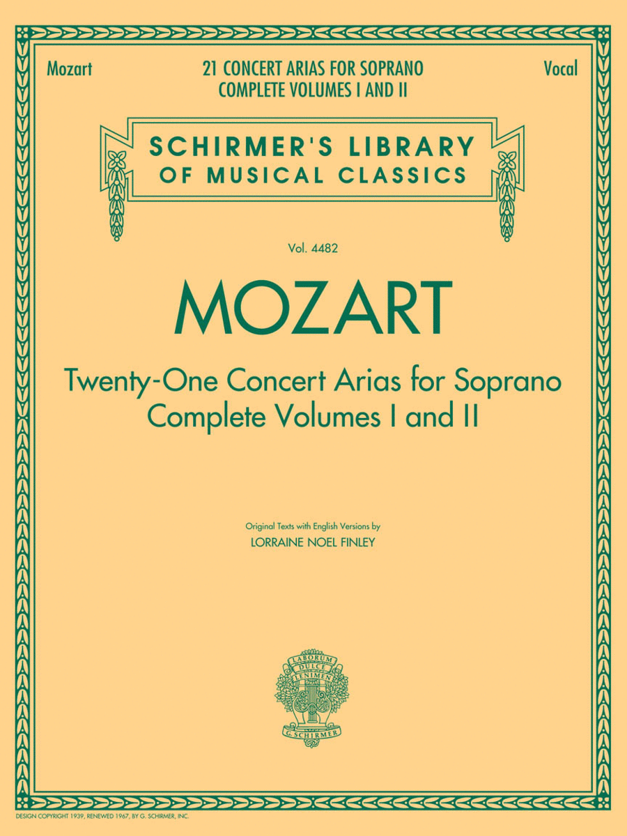 Mozart – 21 Concert Arias for Soprano Soprano Voice scores gallery preview page 1