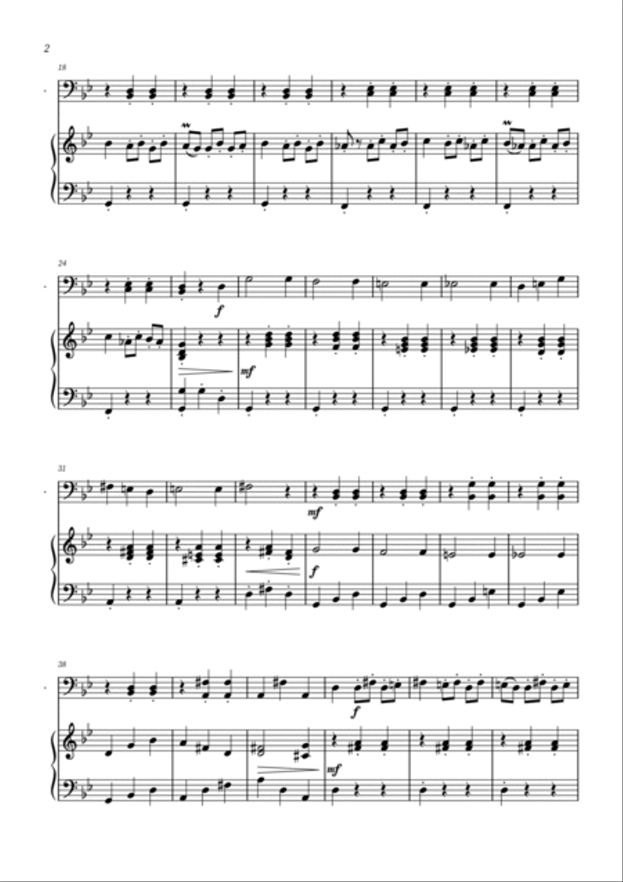 Danse Macabre - Double Bass and Piano Double Bass scores gallery preview page 2