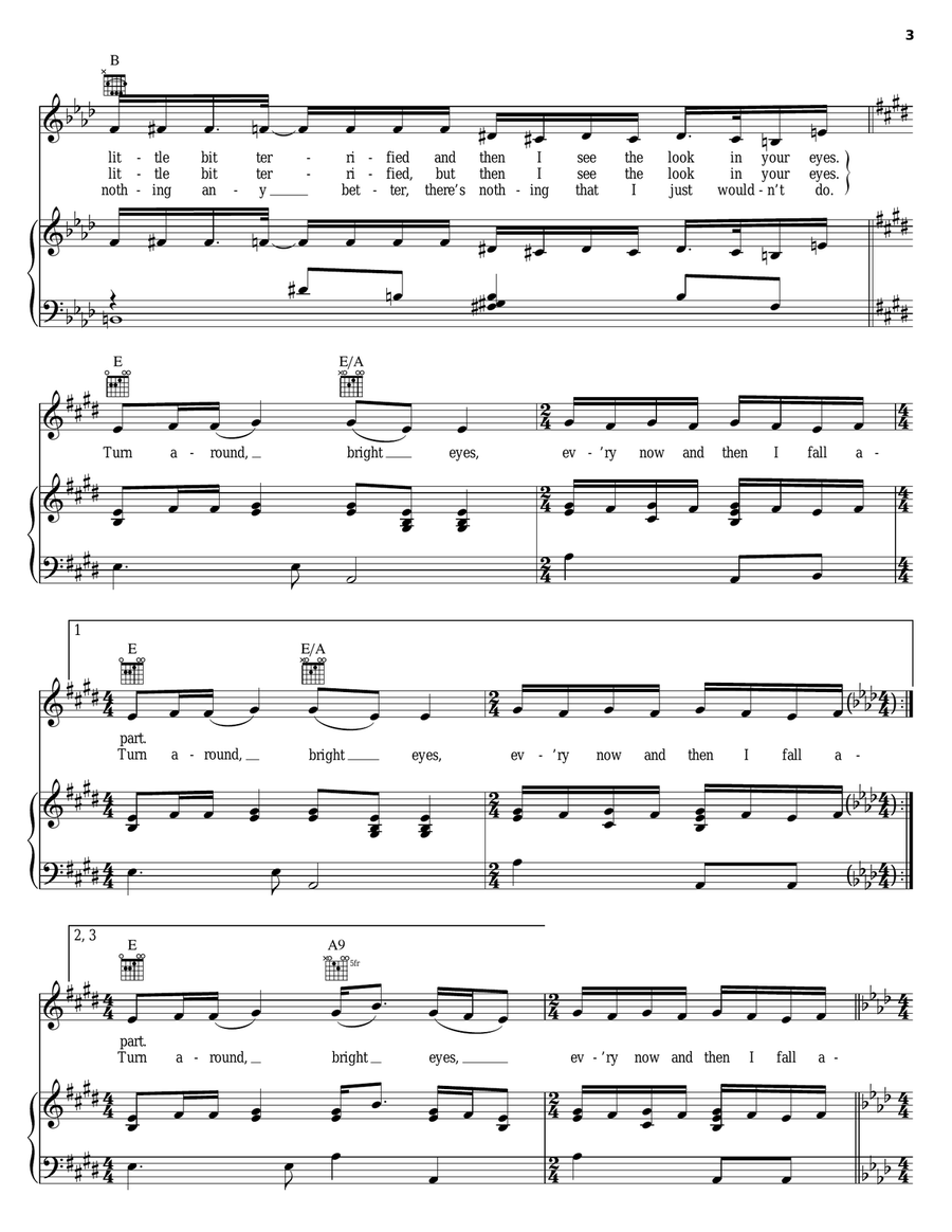 Total Eclipse Of The Heart Piano, Vocal, Guitar scores gallery preview page 3