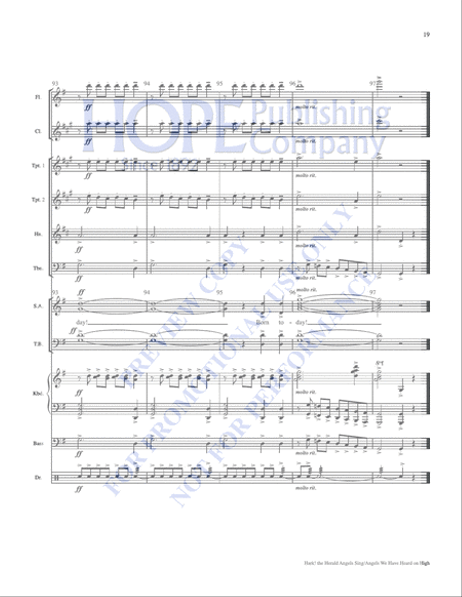 Hark! the Herald Angels Sing with Angels We Have Heard on High Choir scores gallery preview page 19