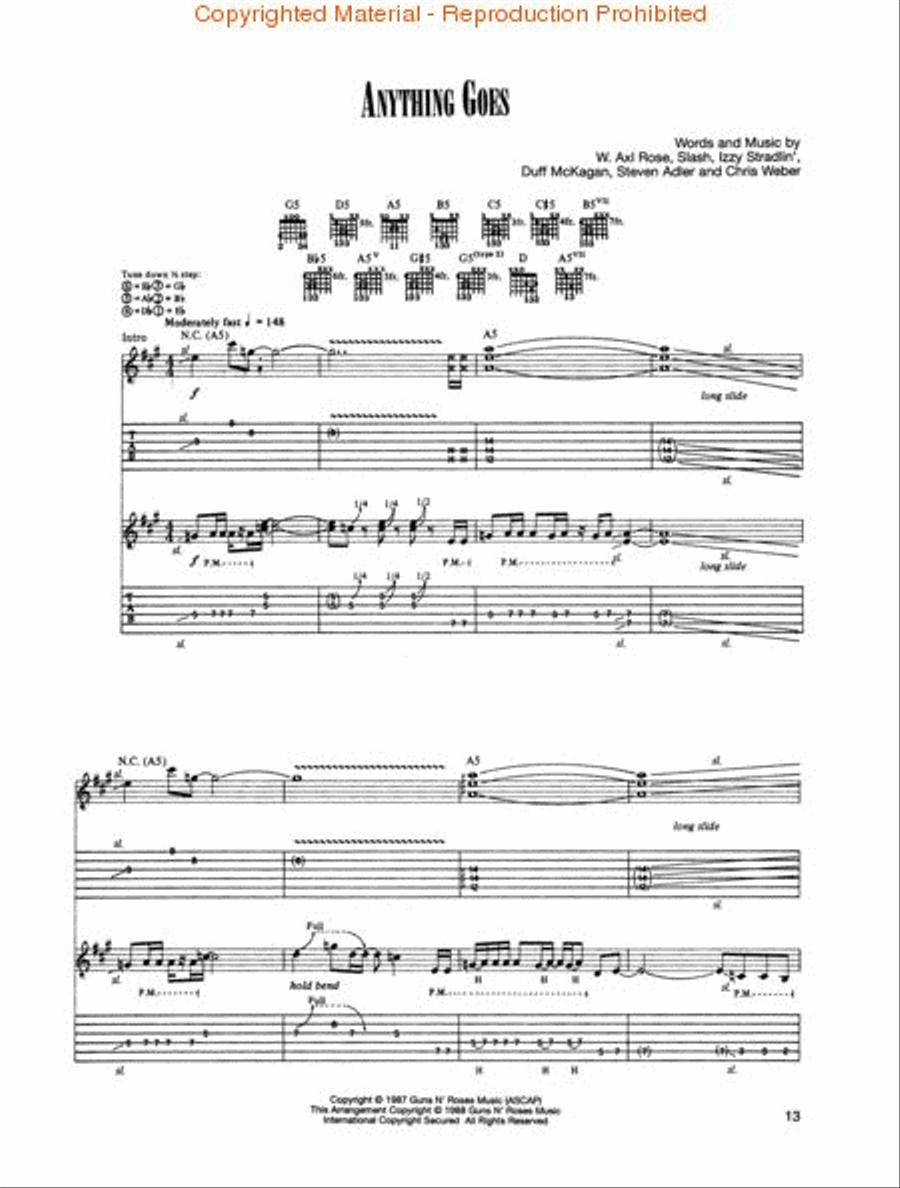Guns N' Roses Complete Electric Guitar scores gallery preview page 3