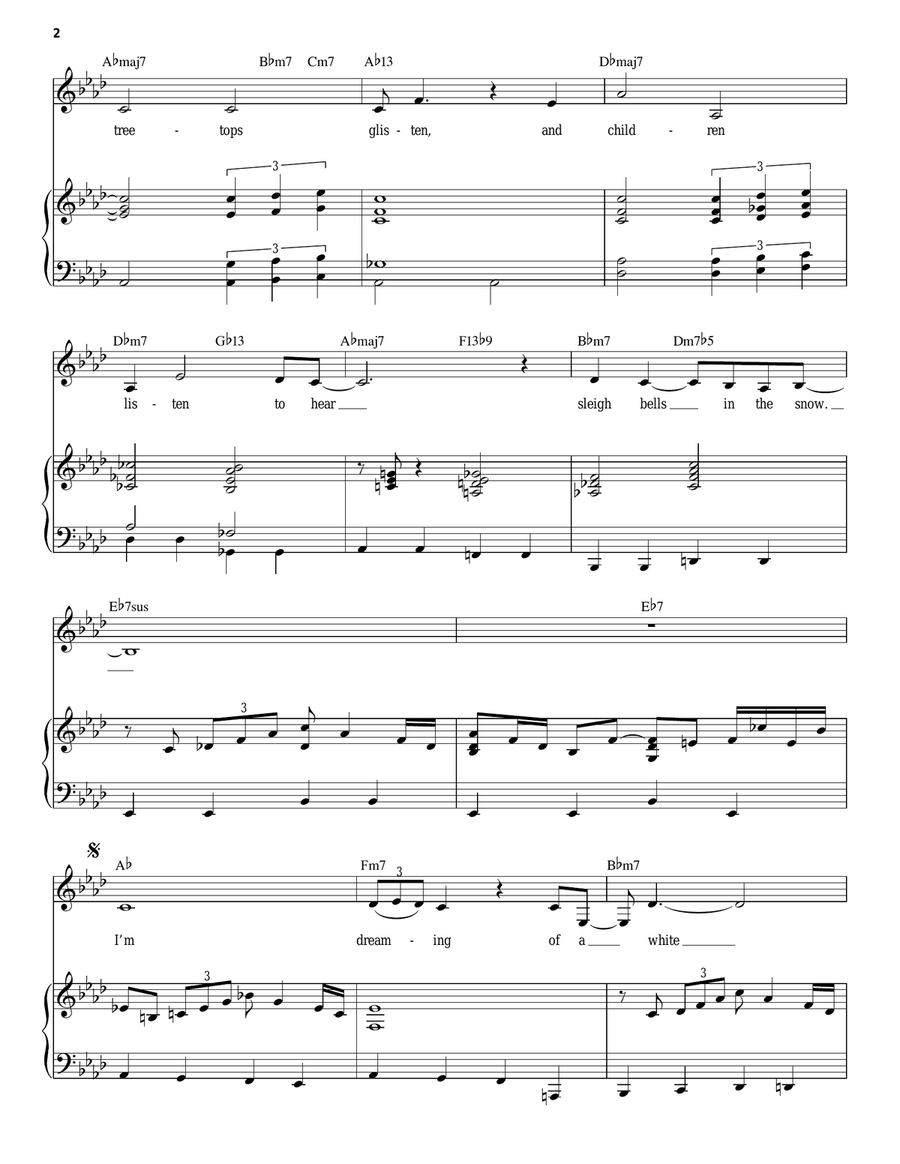 White Christmas Piano, Vocal scores gallery preview page 2