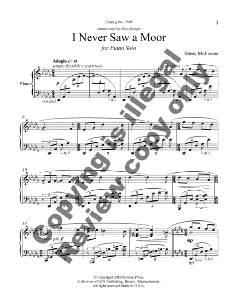 I Never Saw a Moor I Never Saw a Moor Piano Solo scores gallery preview page 5