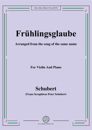 Book cover for Schubert-Frühlingsglaube,for Violin and Piano