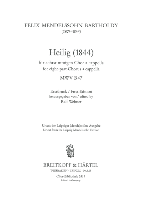 Heilig (1844) MWV B 47