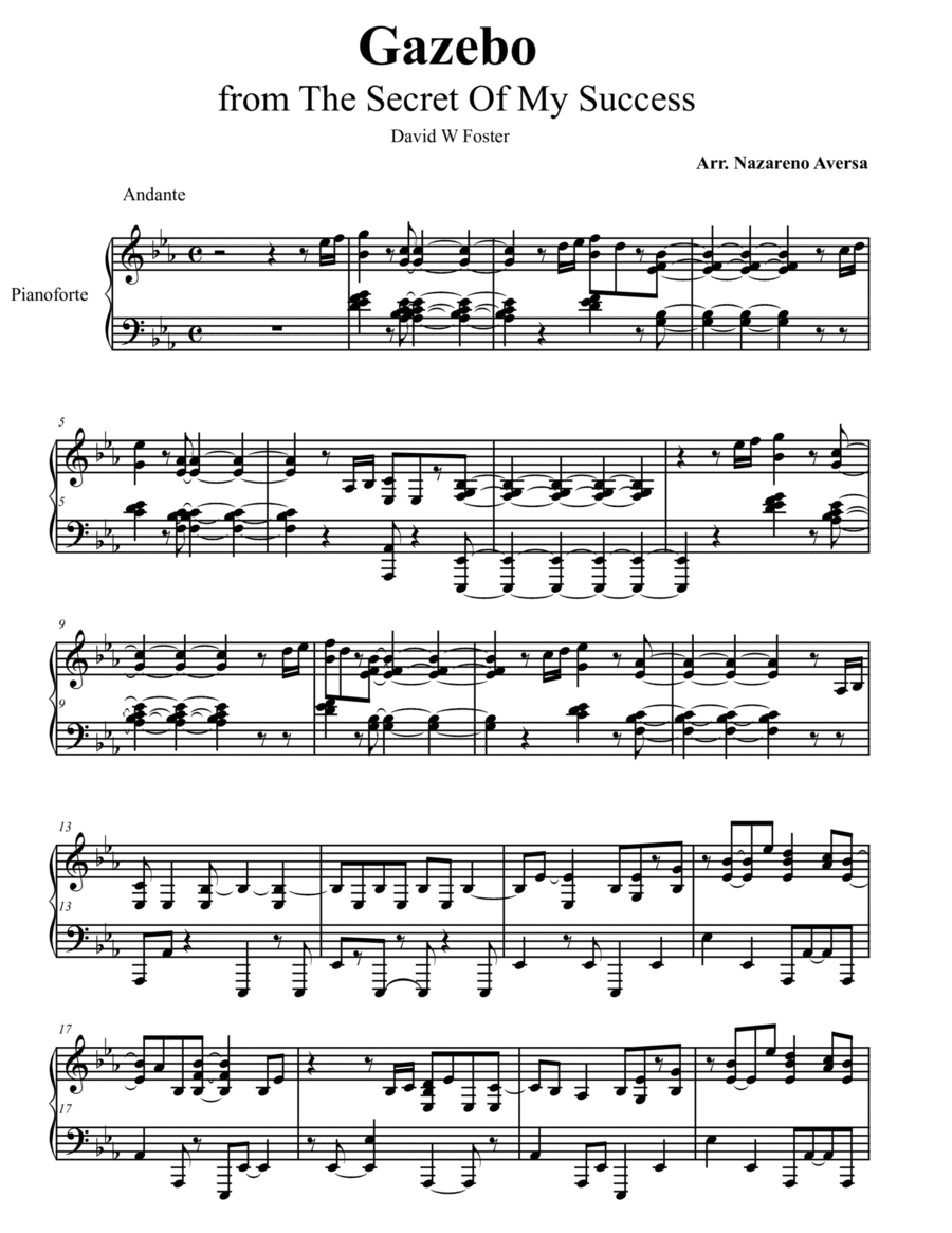 Gazebo Piano Solo scores gallery preview page 1