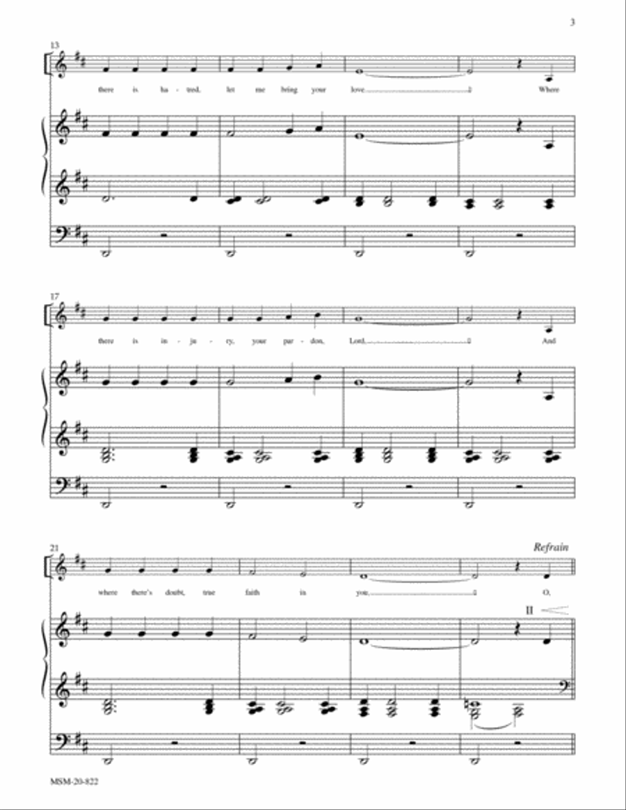 Make Me a Channel of Your Peace (Prayer of St. Francis) Choir scores gallery preview page 2
