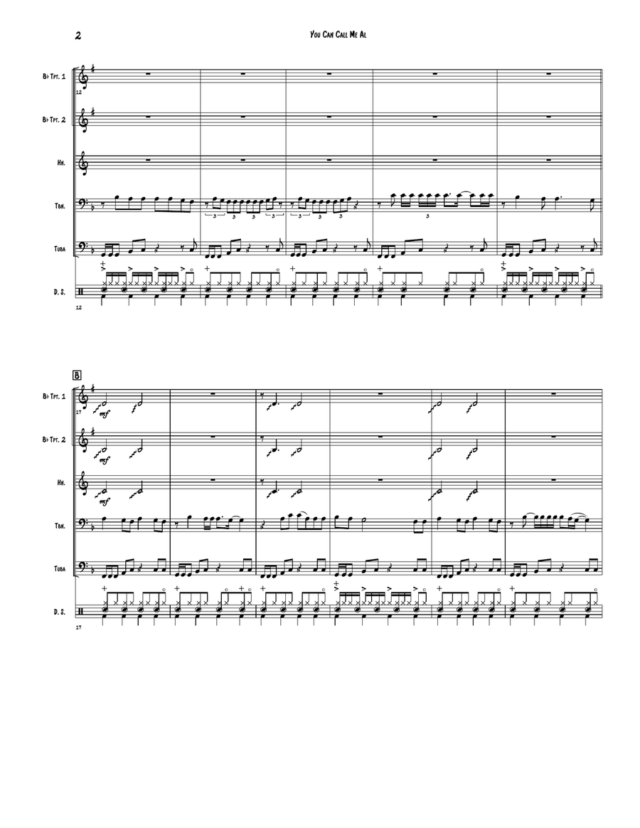 You Can Call Me Al Brass Ensemble scores gallery preview page 2