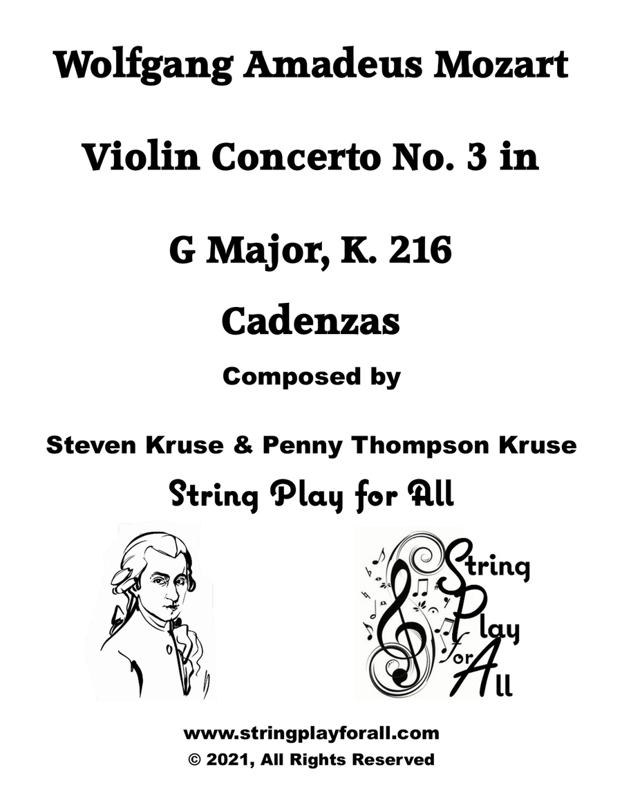 cadenzas to Mozart Violin Concerto No. 3 in G Major, K. 216 Violin Solo scores gallery preview page 2