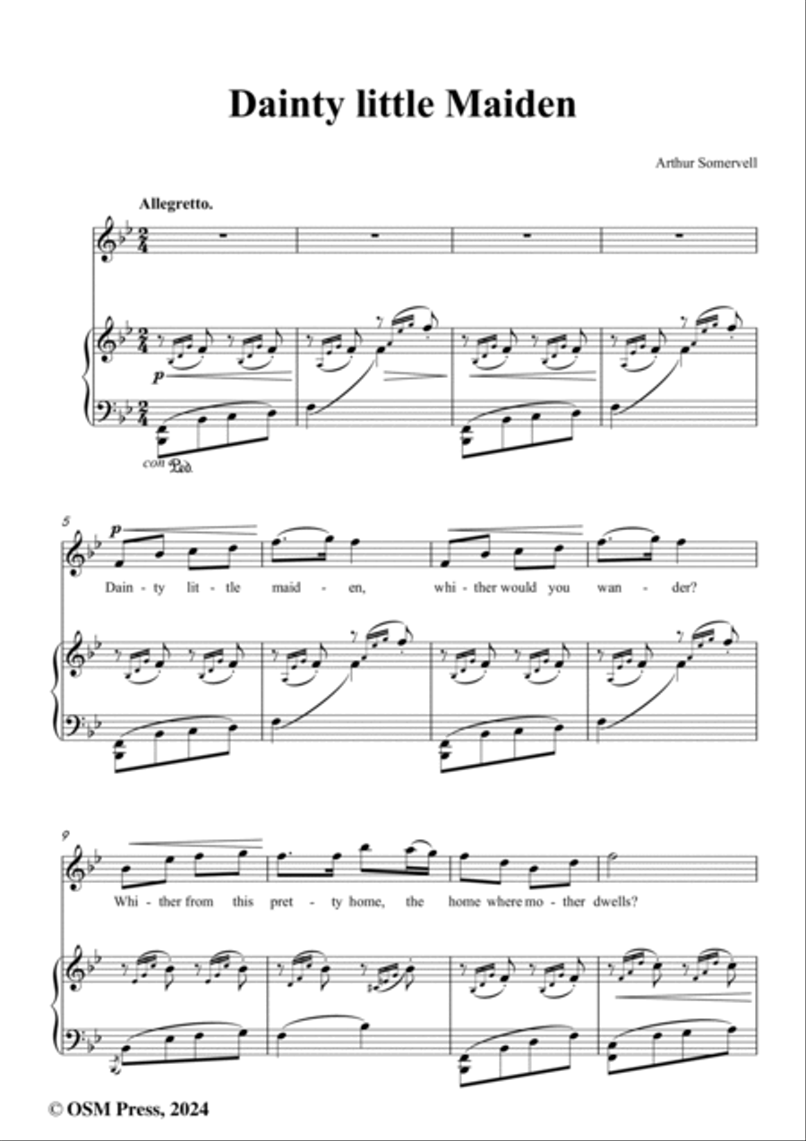Somervell-Dainty little Maiden,in B flat Major Voice scores gallery preview page 2