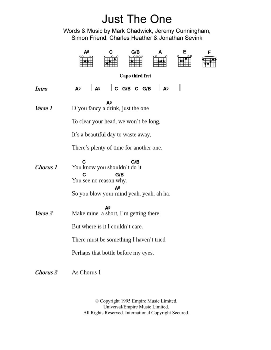 Just The One Just The One Acoustic Guitar scores gallery preview page 1