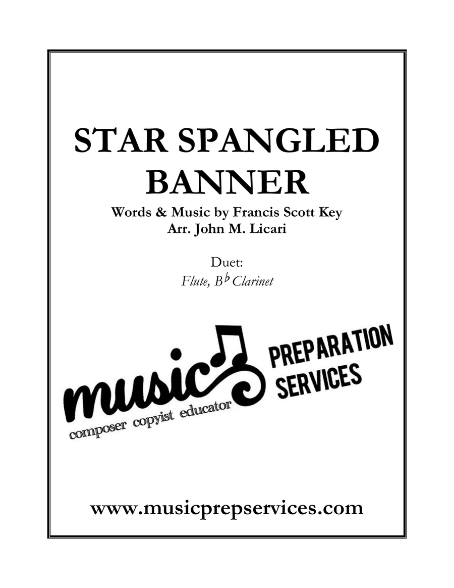 Star Spangled Banner (Flute & Clarinet duet) Woodwind Duet scores gallery preview page 1