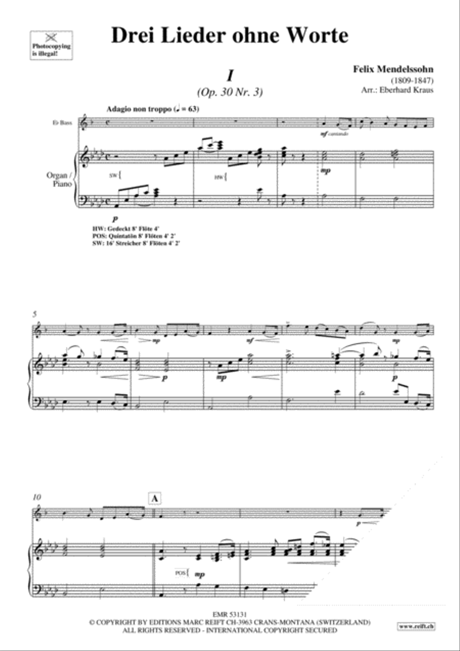 Drei Lieder ohne Worte Organ scores gallery preview page 4